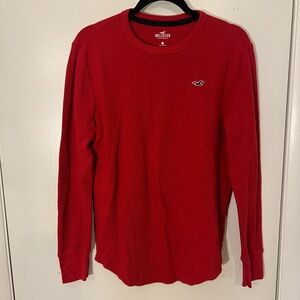 Hollister Men's Vibrant Red Long Sleeve Tee